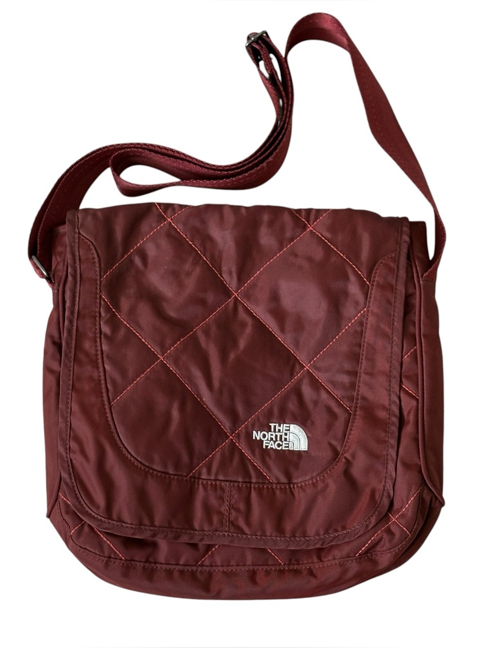 North Face Quilted Crossover Orange Rust Messenger Adjustable Bag